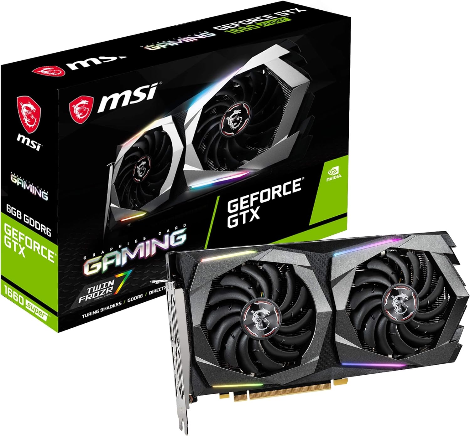 MSI GeForce GTX 1660 Super Gaming Graphics Card, PCI-E x16, No NVLink, VR Ready