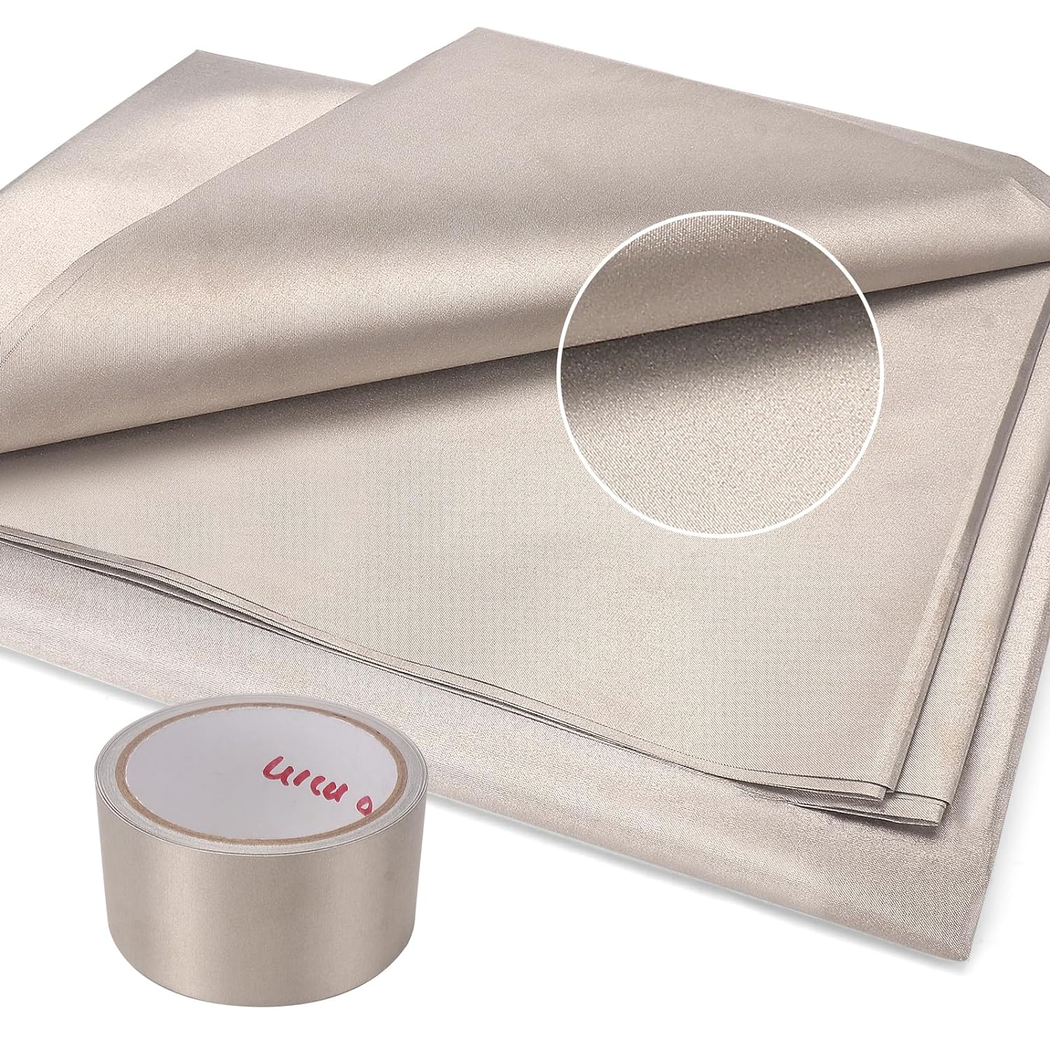 Faraday Fabric，(43″ W × 108″ L Fabric + 300″ L Tape)，Faraday Fabric EMP Proof Military Grade，Faraday Cloth can Block Cellular Signals,WiFi, Bluetooth, GPS, and RF Signals