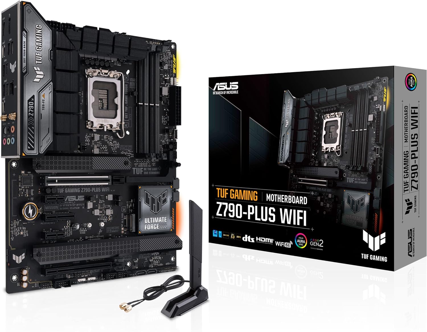 ASUS TUF Gaming Z790-Plus WiFi LGA 1700(Intel 14th,12th &13th Gen) ATX Gaming Motherboard(PCIe 5.0,DDR5,4xM.2 Slots,16+1 DrMOS,WiFi 6,2.5Gb LAN,Front USB 3.2 Gen 2 Type-C,Thunderbolt 4(USB4),Aura RGB)