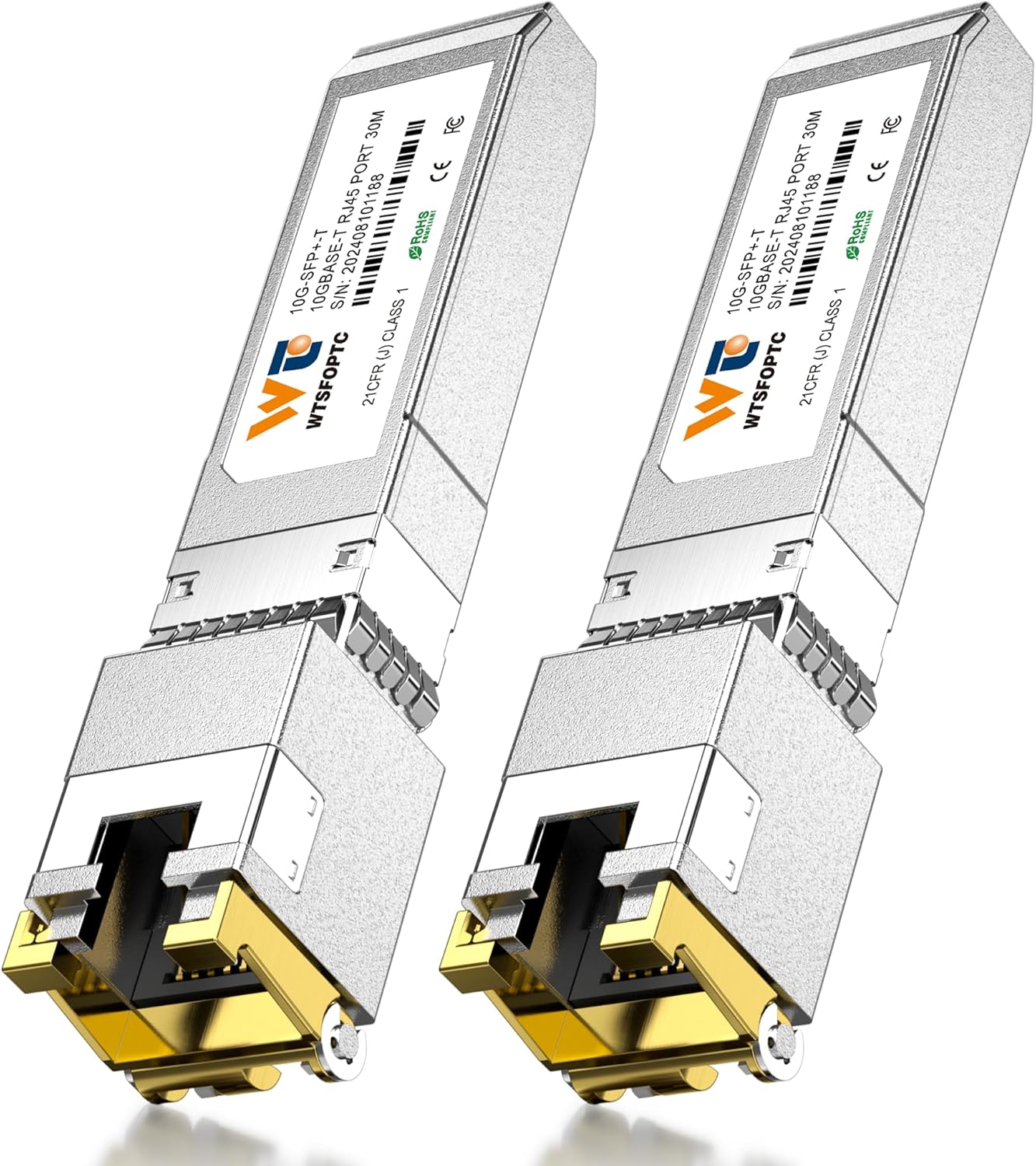 10G SFP+ to RJ-45 Transceiver, 1.25/2.5/5/10G-T Copper SFP+ CAT6a Module, Auto-Negotiation, Up to 30m, for Cisco SFP-10G-T-S, Ubiquiti UniFi UF-RJ45-10G, Meraki, TP-Link, Netgear (2)