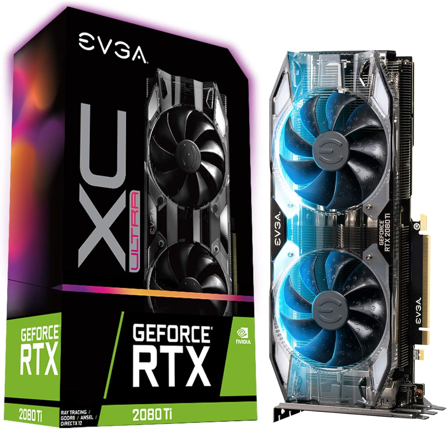 EVGA GeForce RTX 2080 Ti XC ULTRA GAMING, 11GB GDDR6, Dual HDB Fans & RGB LED Graphics Card 11G-P4-2383-KR