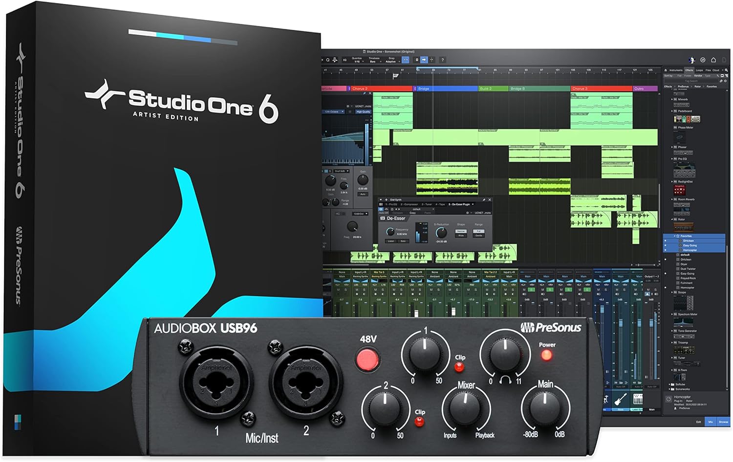 PreSonus AudioBox 96 25th Anniversary USB Audio Interface with Studio One Artist DAW Recording Software