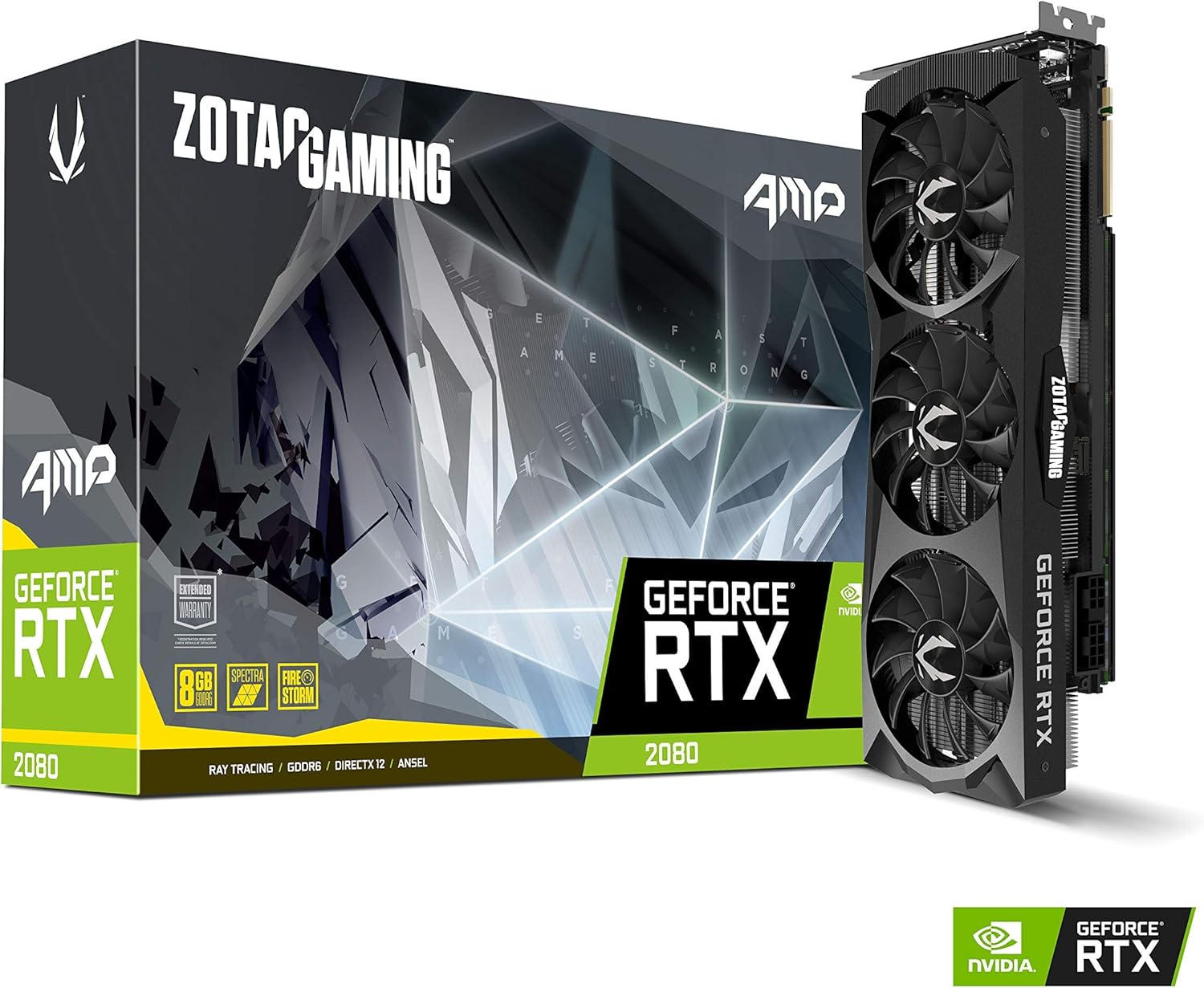 ZOTAC GAMING GeForce RTX 2080 AMP 8GB GDDR6 256-bit Gaming Graphics Card Triple Fan Metal Backplate LED – ZT-T20800D-10P (Renewed)