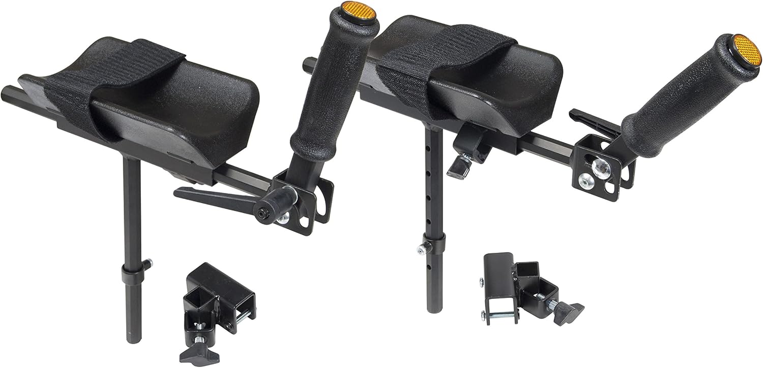 Drive Medical CE 1035 FP Adjustable Forearm Platforms (1 Pair) for All Wenzelite Safety Rollers and Gait Trainers, Lightweight Aluminum, Height and Depth Adjustable, Rotates Inward and Outward