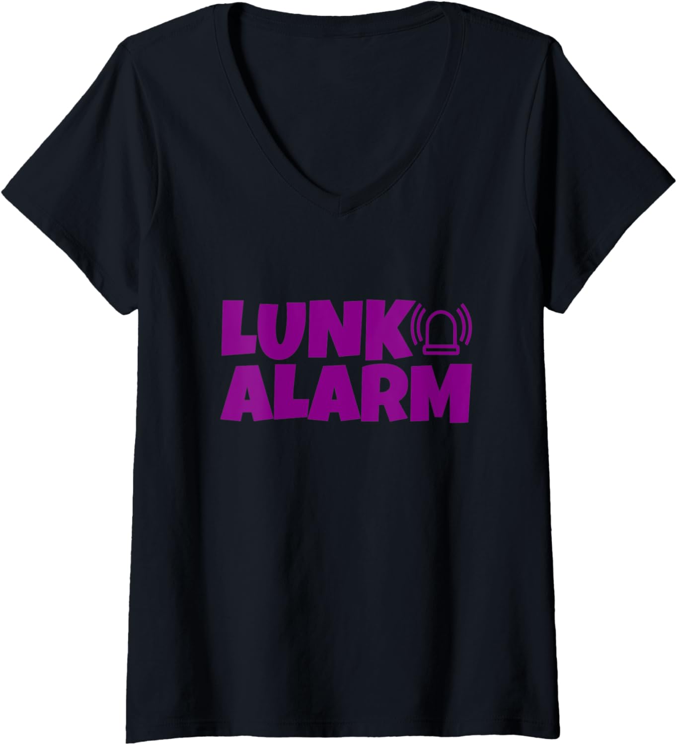 Womens Lunk Alarm Funny Gym Apparel Makes a Great Gift for Any Lunk V-Neck T-Shirt