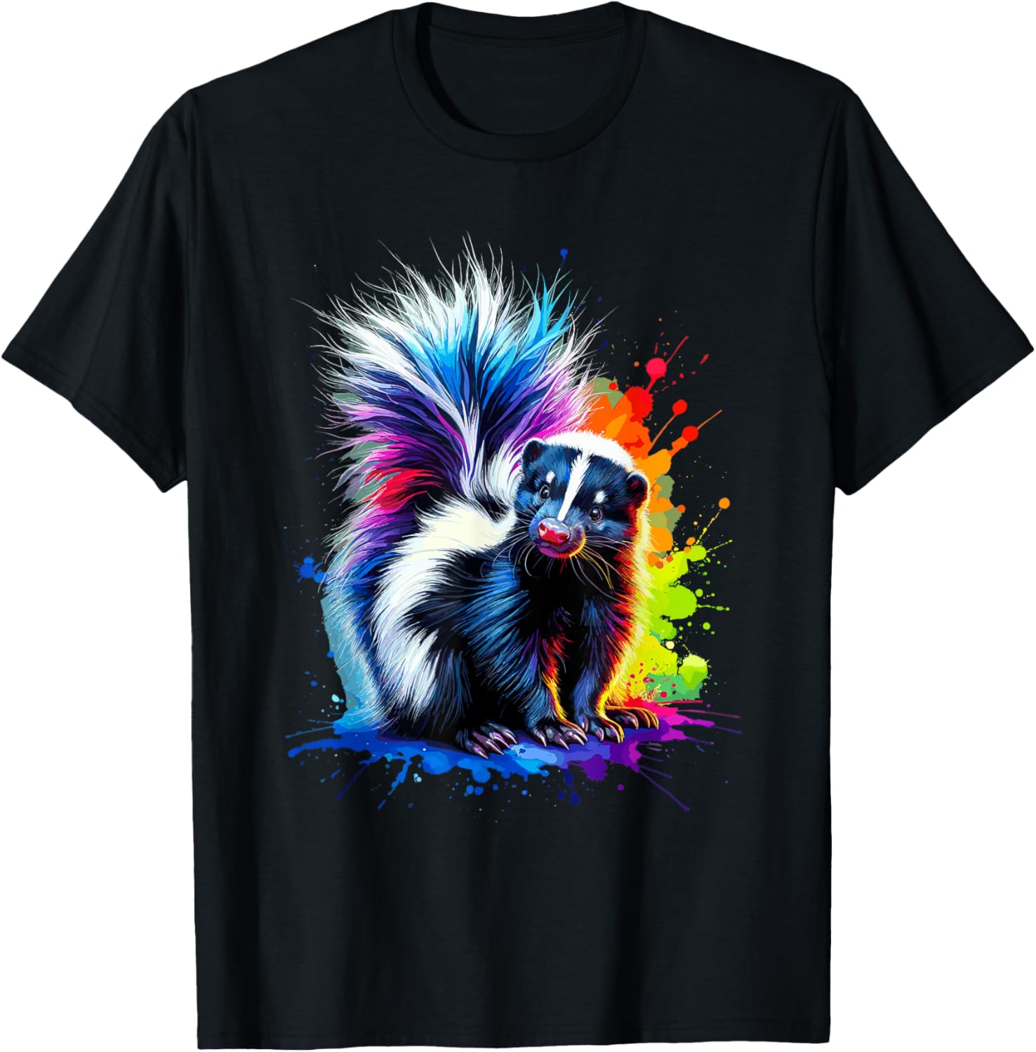 Colorful Splash Art Skunk Lover Skunks T-Shirt