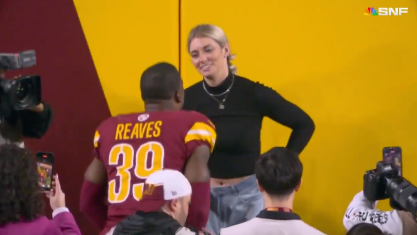 Commanders DB Jeremy Reaves Proposes to Girlfriend on Field After OT Win vs. Falcons