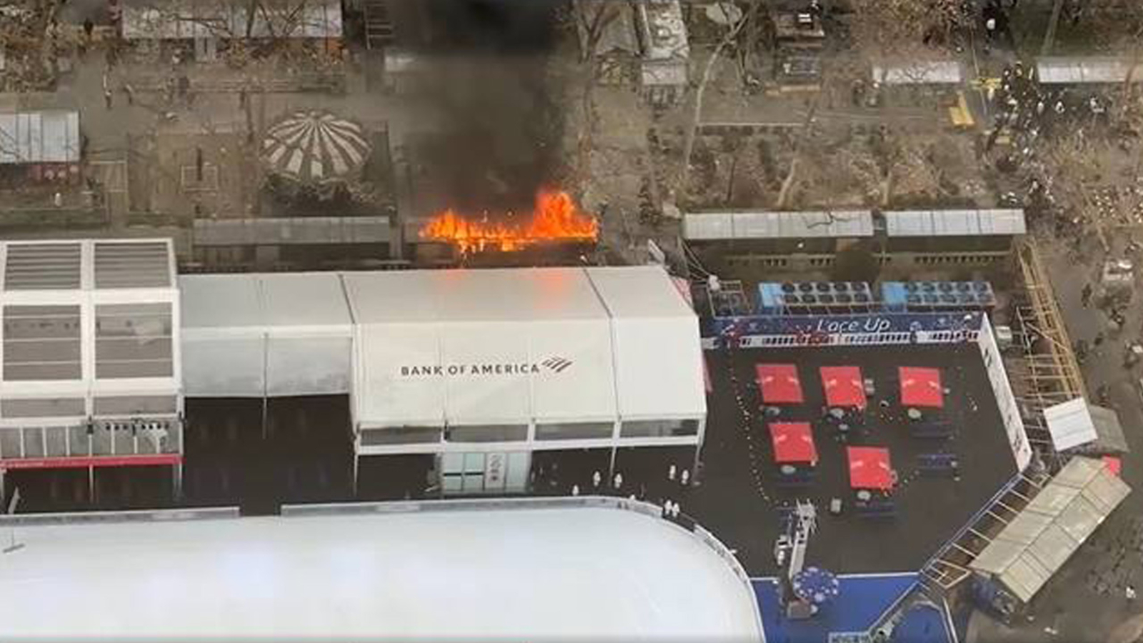 NYC fire: Flames shoot from booth at Bryant Park holiday market in Manhattan