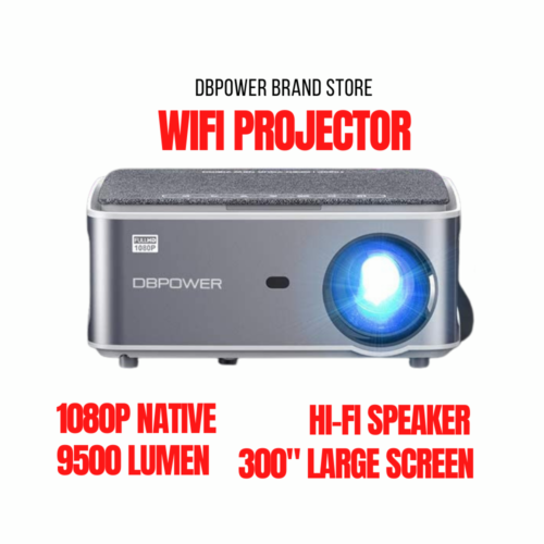 Projector with WiFi 9500L Mini and Portable for Home & Outdoor 1080P by DBPOWER