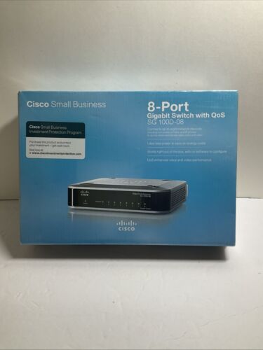 Cisco SG 100D-08P 8-Port Gigabit Desktop Ethernet Switch With QoS – New – Sealed