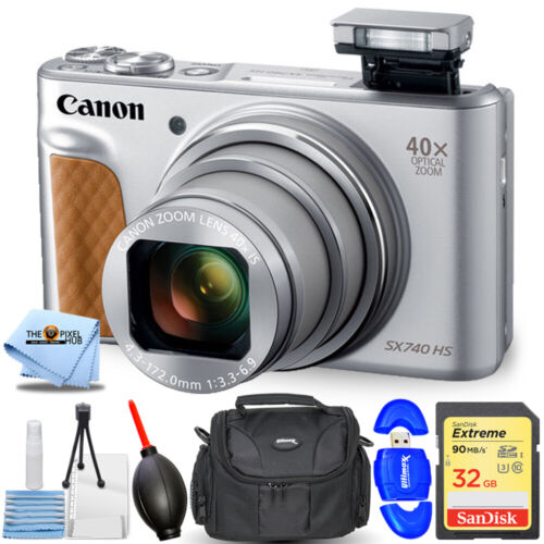 Canon PowerShot SX740 HS Digital Camera (Silver) 2956C001 – 7PC Accessory Bundle