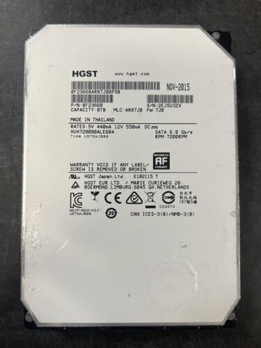 Label Damage – HGST HUH728080ALE604 Ultrastar He8 8TB 512e 7200RPM SAT