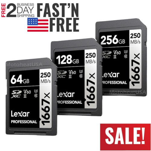 Lexar SILVER Professional 1667x 64GB 128GB 256GB UHS-II SDXC 250MB/s Memory Card