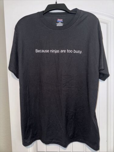 Splunk “Because Ninjas Are Too Busy.” T Shirt Large Black IT Cyber Security