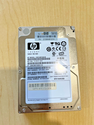 HP 146GB 15K SAS Hard Drive 6Gb DP 2.5 HDD