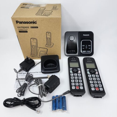 Panasonic KX-TGD832M Cordless Phone with Answering Machine 2 Handsets Black