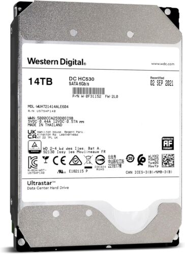 Western Digital Ultrastar DC HC530 14TB SATA Hard Disk Drive – Silver…