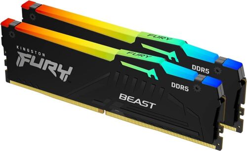 Kingston FURY Beast 16GB (2x8GB) 6000MT/s DDR5 CL36 RGB Memory KF560C36BBEAK2-16