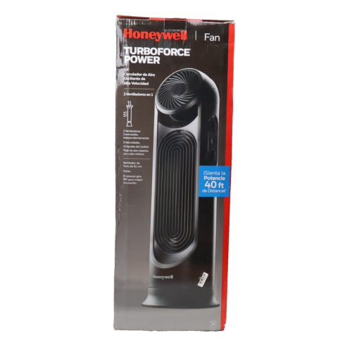 Honeywell Turbo Force 2 in 1 Tower Oscillating Fan Black Open Damaged Outer Box