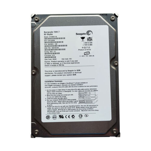 Original Seagate 80GB ST380815AS 7200RPM SATA 3.5″ HDD Hard Disk Drive