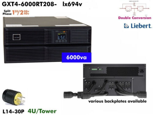 Refurb~ Liebert GXT4-6000RT208 SubPanel UPS 6kva 30a UPS Online #NewBatts+Warnty