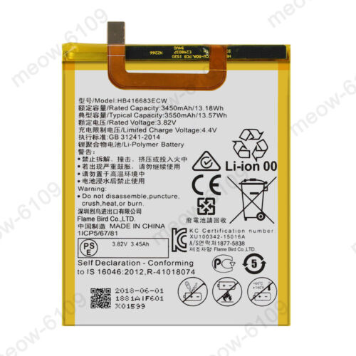 3.82V 3550mAh HB416683ECW Replacement Battery For Huawei Google Nexus 6P H1511