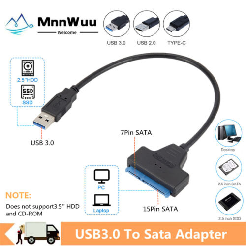 USB to SATA Adapter Cable Data Converter 3.0 to 2.5″ For Hard Drive SSD to USB