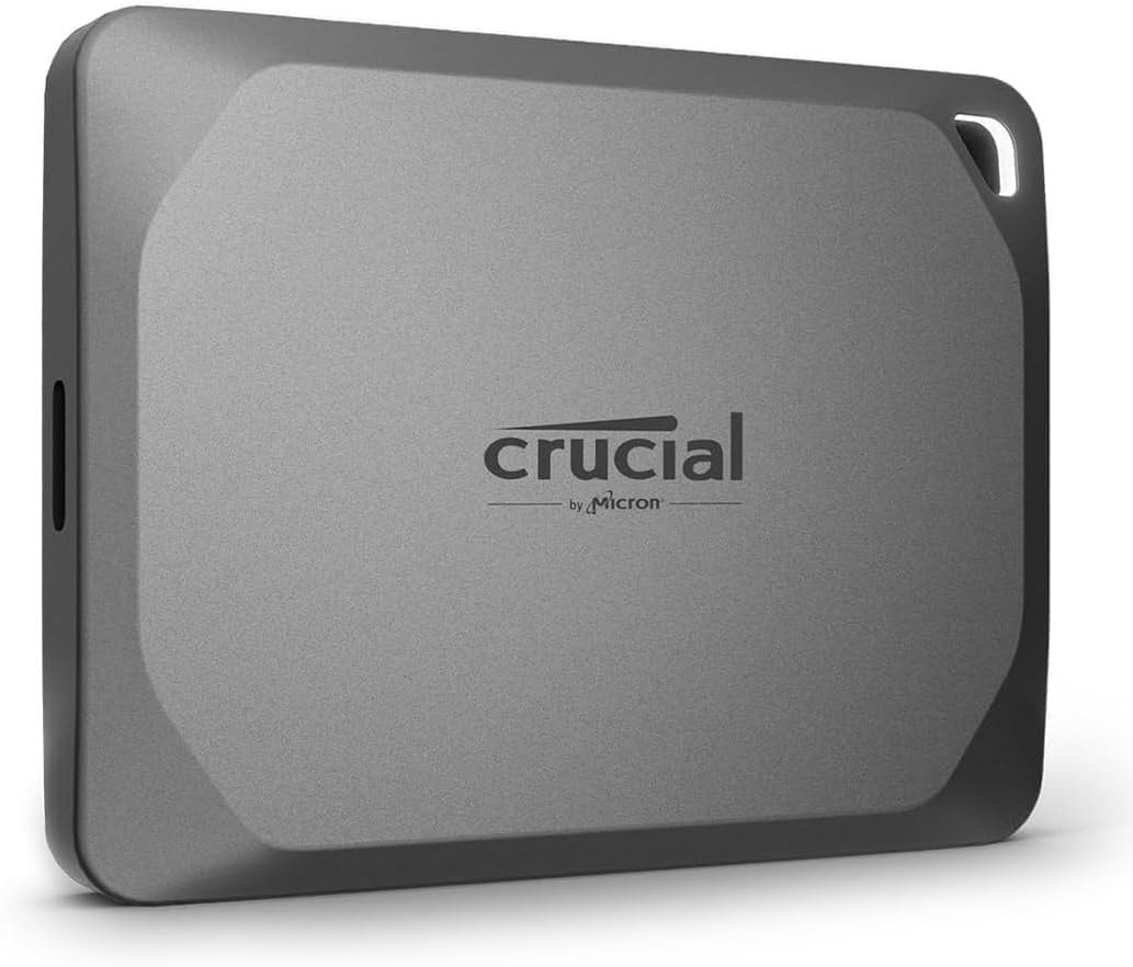 Crucial X9 Pro 2TB Portable SSD – Up to 1050MB/s sustained Reads, Water and Dust Resistant Storage for Photographers and Creators on PC, Mac and More – USB 3.2 External Solid State Drive