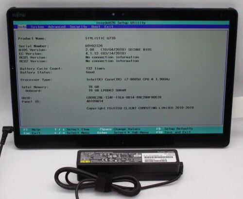 Fujitsu Stylistic Q739 13.3″ i7-8665U 16GB 256GB SSD No OS Display Damage *Read*