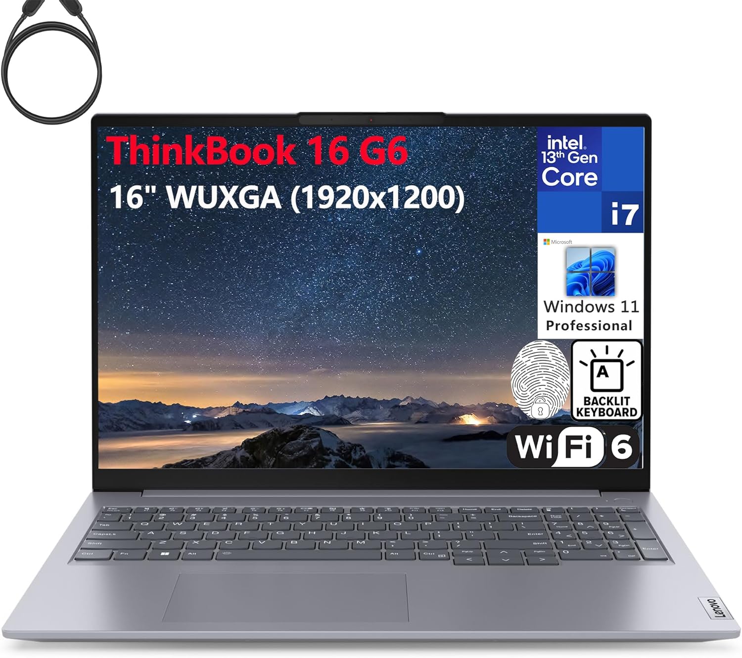 Lenovo ThinkBook 16 G6 16″ FHD+ Laptop Computer, 13th Gen Intel 14-Core i7-13700H, 64GB DDR5 RAM, 4TB PCIe SSD, WiFi 6, Bluetooth 5.2, Backlight Keyboard, Fingerprint Reader, Windows 11 Pro, Tilsiy