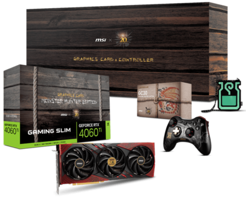 MSI GeForce RTX 4060 Ti 8G GAMING MONSTER HUNTER EDITION w/ Controller and Bag