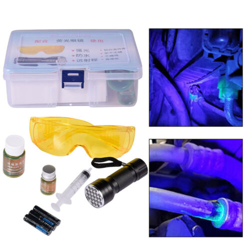 Oil Leak Detection Kit UV Dye Leak Detector Tool Car Fluids & Air