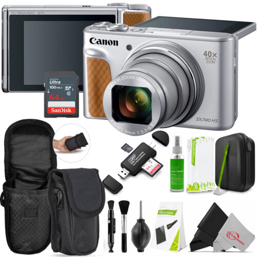 Canon PowerShot SX740 Digital Camera 40x Zoom (Silver) Top Accessory Bundle