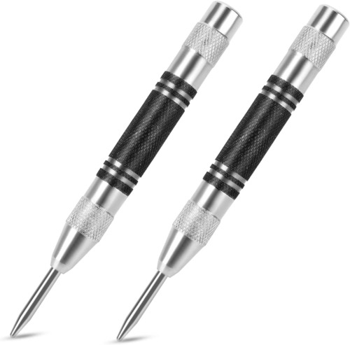 2Pcs Heavy Duty Automatic Center Punch, 5” Premium Steel Spring Loaded Cente…