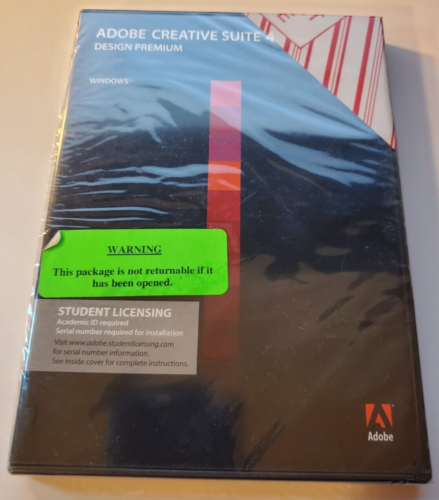 Adobe Creative Suite CS4 Design Premium, Student Licensing, Windows, 2008 SEALED