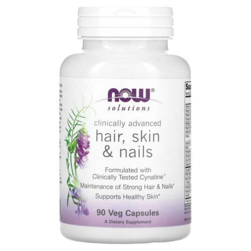 Now Foods Solutions Hair Skin  Nails 90 Capsules GMP Quality Assured