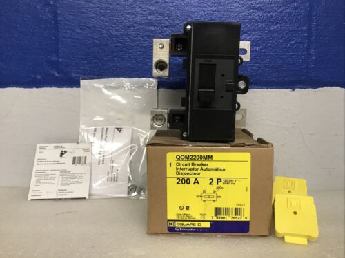 Square D QOM2200MM 200 Amp 2 Pole Circuit Breaker QOM2 2P 200A New Open Box