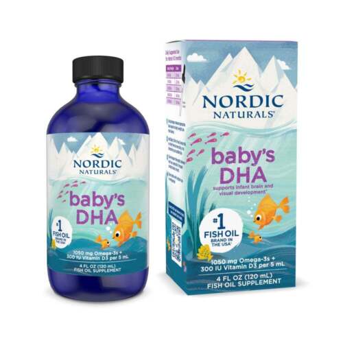 Nordic Naturals Baby’s DHA Liquid – Omegas, Vitamin A & D3 for Development, 4 oz