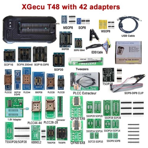 XGECU Programmer T48 TL866-3G TLL866II V12.25 SPI/Nor/NAND Flash +42 adapters