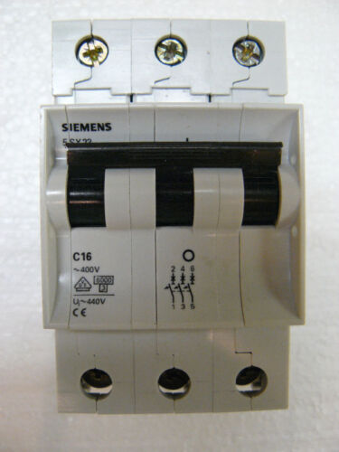 SIEMENS 5SX23 C16 CIRCUIT BREAKER 3 POLE MAX 480VAC