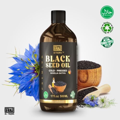 100% Pure Virgin Non-GMO Black Seed Oil Edible Cold Pressed Cumin 16.9 Ounces