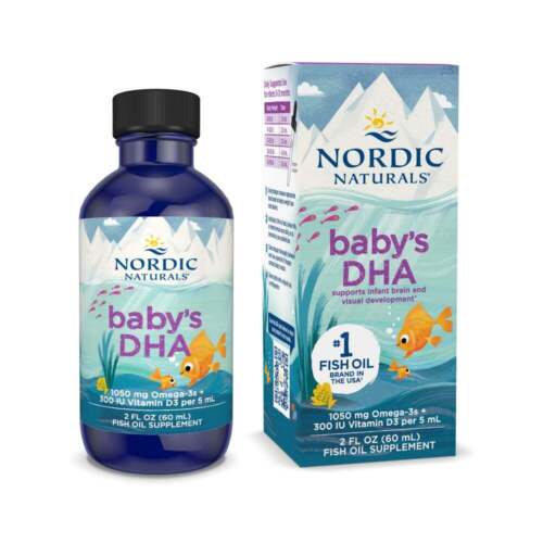 Nordic Naturals Baby’s DHA Liquid – Omegas, Vitamin A & D3 for Development, 2 oz