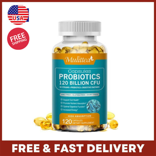 120 Capsules Probiotics Billion CFU Potency Digestive Enzymes Immune Health