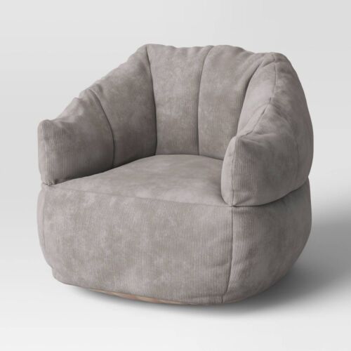 Corduroy Structured Bean Bag Chair Light Gray – Room Essentials