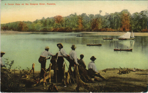 PC CPA PANAMA, CANOE RACE ON THE CHAGRES RIVER, Vintage Postcard (b26328)