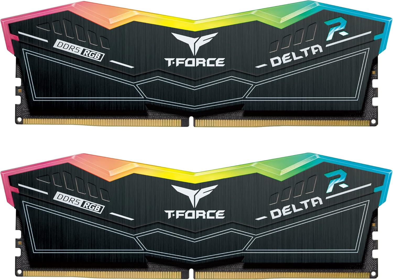 TEAMGROUP T-FORCE DELTA RGB DDR5 Ram 32GB (2x16GB) 6000MHz PC5-48000 CL30 Intel XMP 3.0 AMD Expo Compatible Desktop Memory Black FF3D532G6000HC30DC01