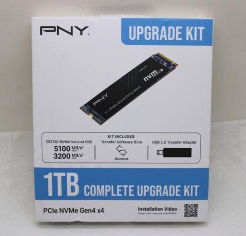 PNY 1TB Pcle NVMe Gen4 x4 Upgrade Kit / NEW, FREE SHIPPING M280CS2241-1TBKIT