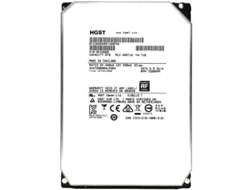 HGST Ultrastar He8 HUH728080ALE604 0F23668 / 0F25721 8TB 7,2K RPM SATA 6Gb/s …