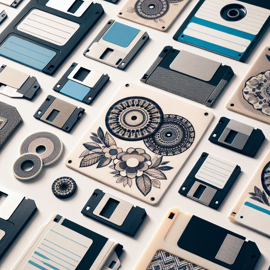 Nostalgic Design: A Closer Look at Studio E Fabrics’ Retro Floppy Disks White Prints