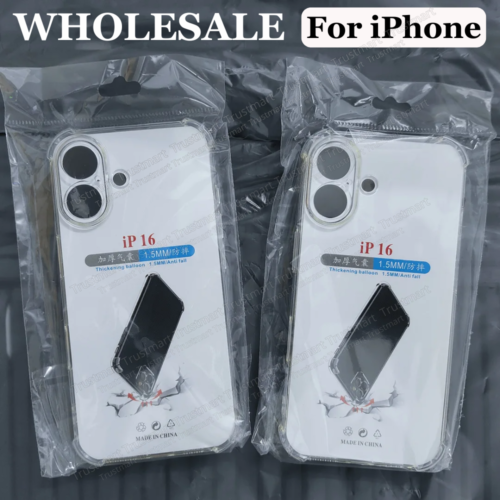 WHOLESALE Clear Case For iPhone 16 15 14 13 11 12 Pro XS XR 7 8 Shockproof Cover